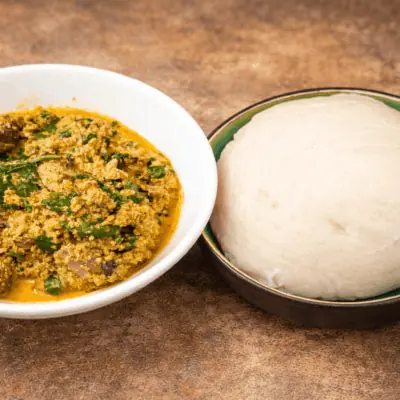 Egusi Soup with Nigerian Yam Fufu