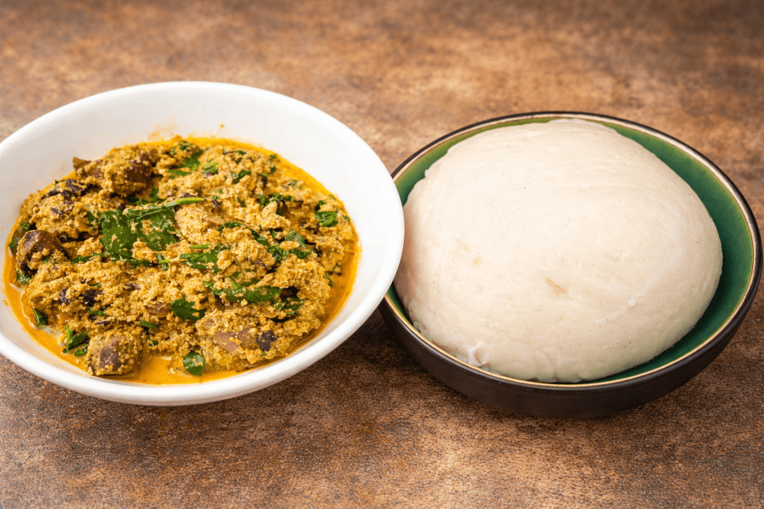 Egusi Soup with Nigerian Yam Fufu